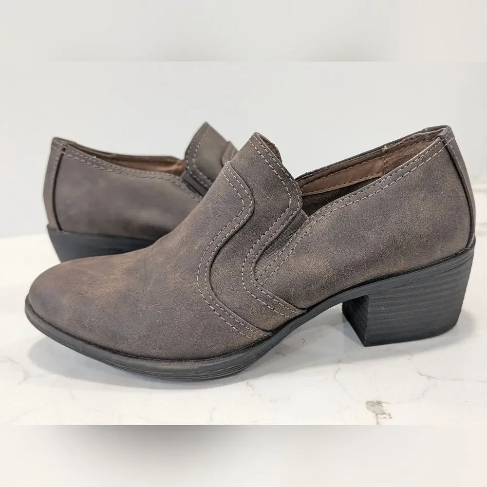 Euro Soft By Sofft Boots Short  Bootie Alena Women Sz 8M Brown Vegan Block Heel